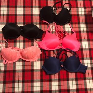 Lot of five Victoria’s Secret bras. All 34A